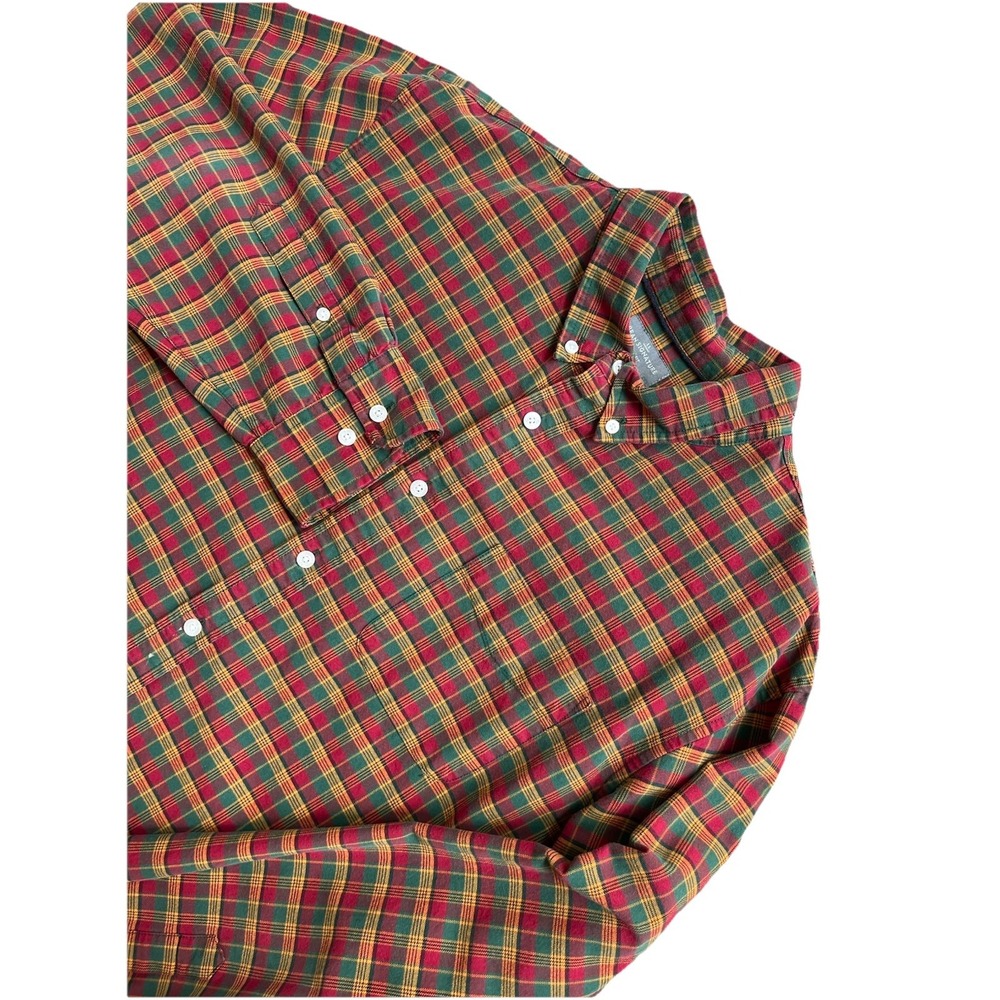 Mens L.L. Bean Signature Plaid Flannel‎ LONG SLEEVE button Down Shirt sz XL Reg